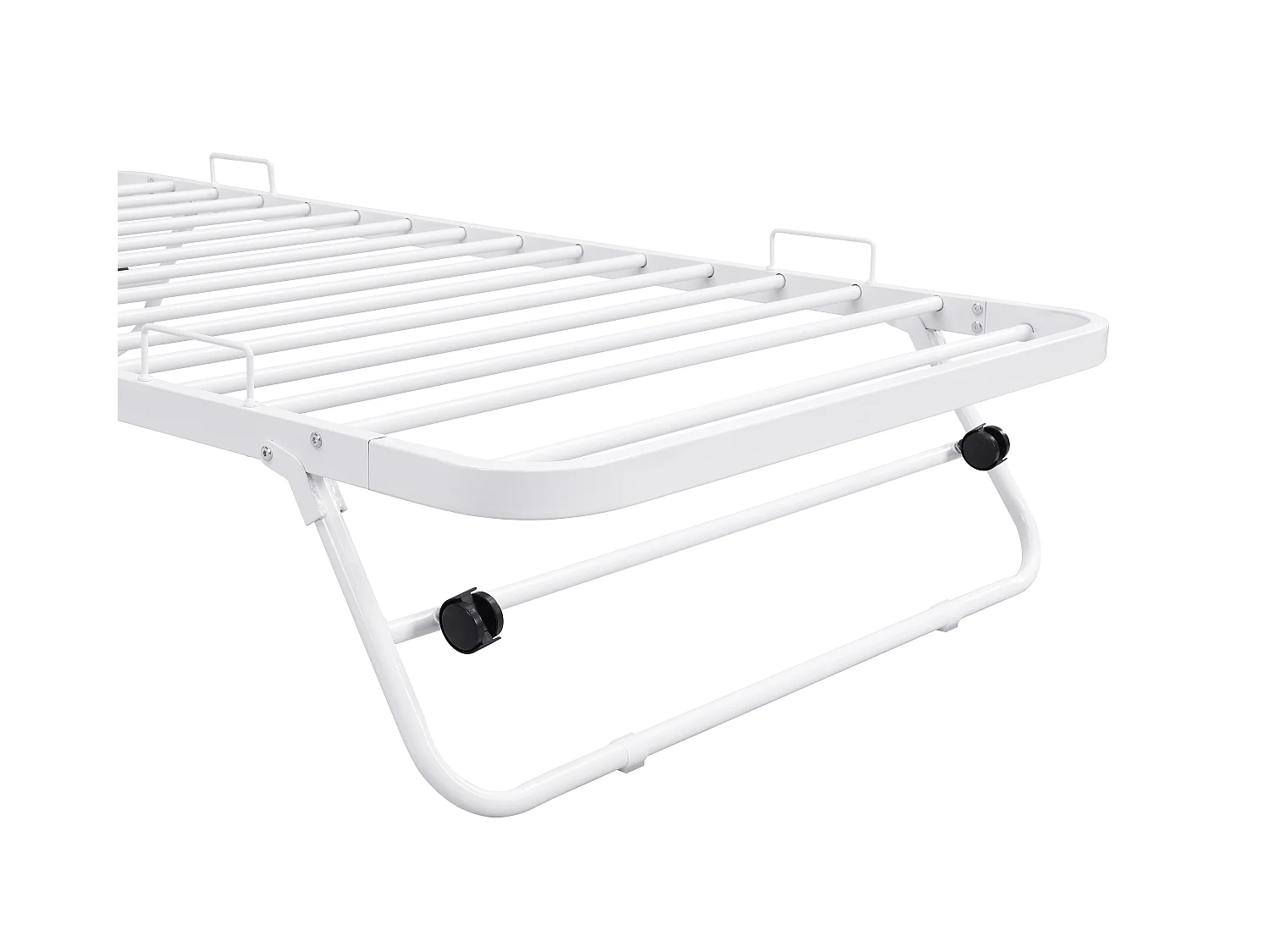 Składane łóżko polowe ADONIS - 90 × 190 cm - Metal - Biały