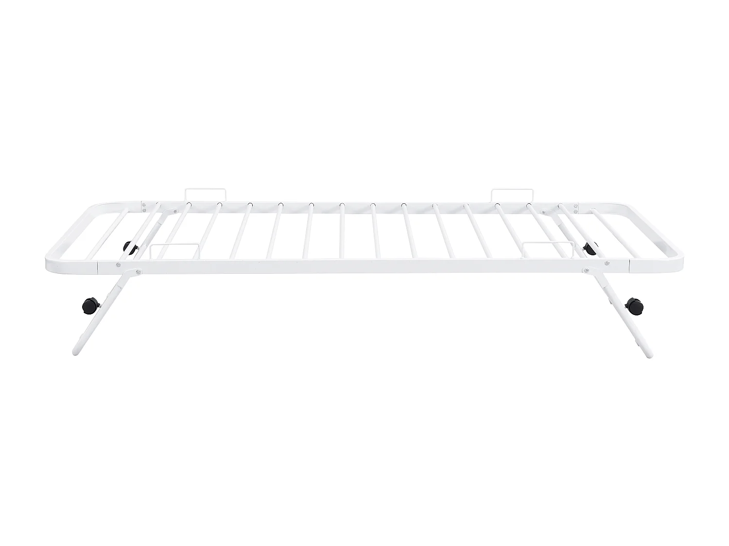 Hopfällbar bäddsäng med ribbotten 90 x 190 cm - Metall - Vit - ADONIS II