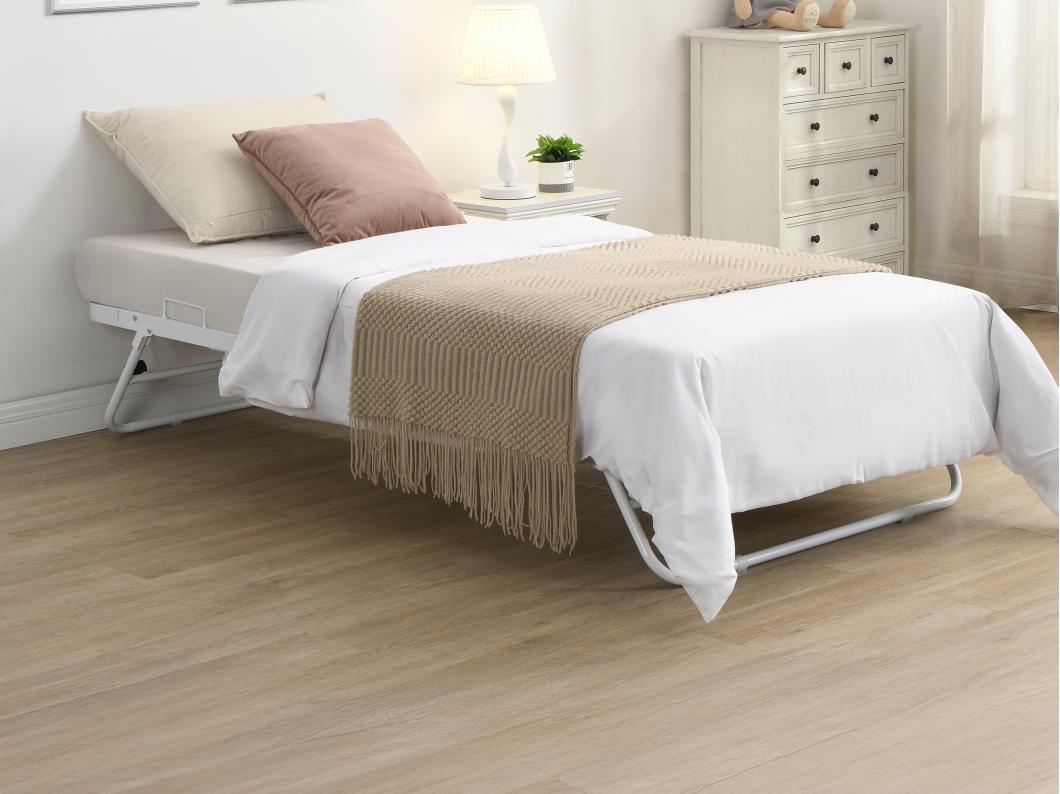 Lit sommier d'appoint pliant 90 x 190 cm - Métal - Blanc - ADONIS II