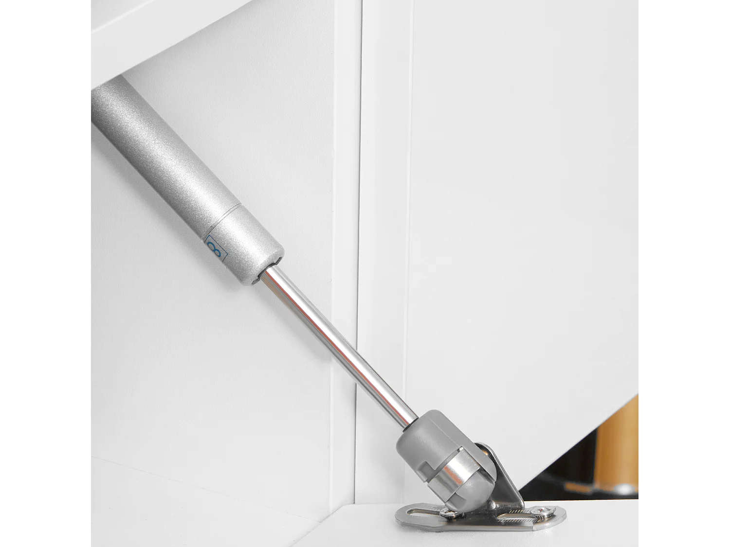 Meuble TV banc TV LED 2 étagères placards blanc laqué