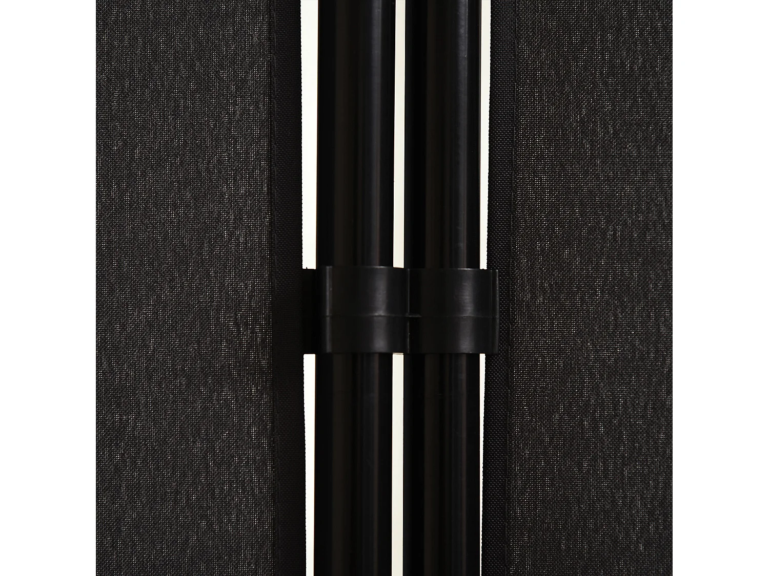 Paravent 3 panneaux sur pied brise-vue séparateur métal époxy polyester haute densité noir