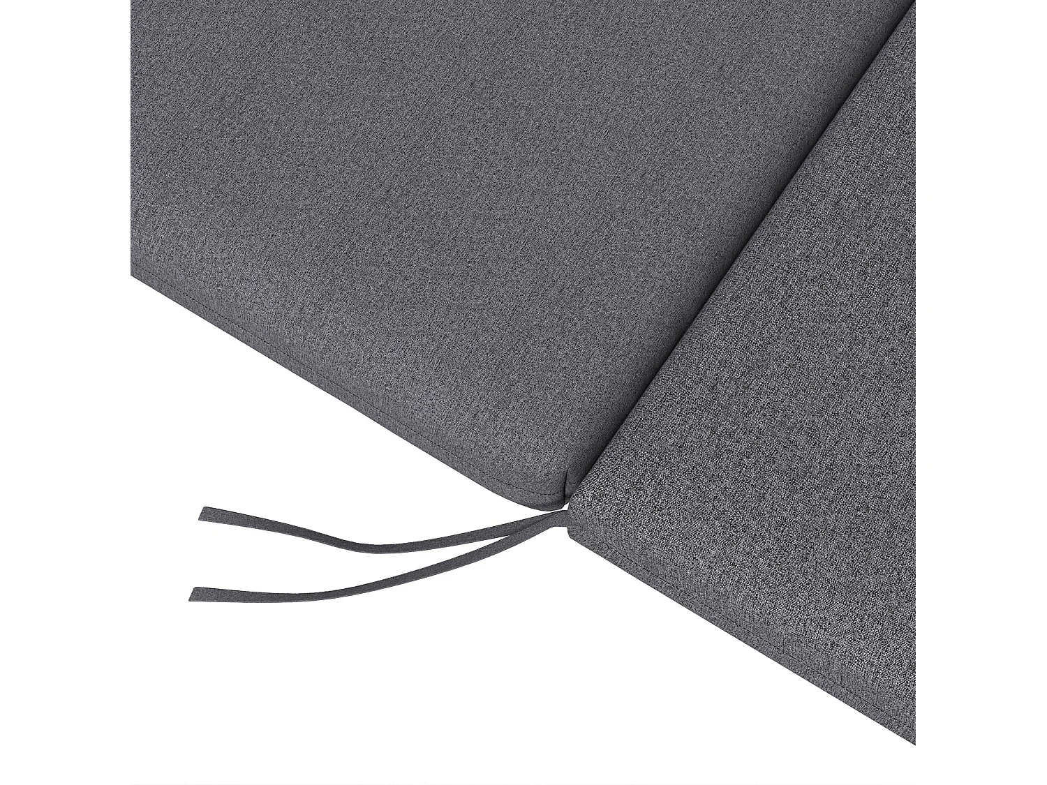 Lot de 2 matelas pour transat bain de soleil - dim. 190,5L x 58,4l x 7H cm - cordons d'attache - gris foncé