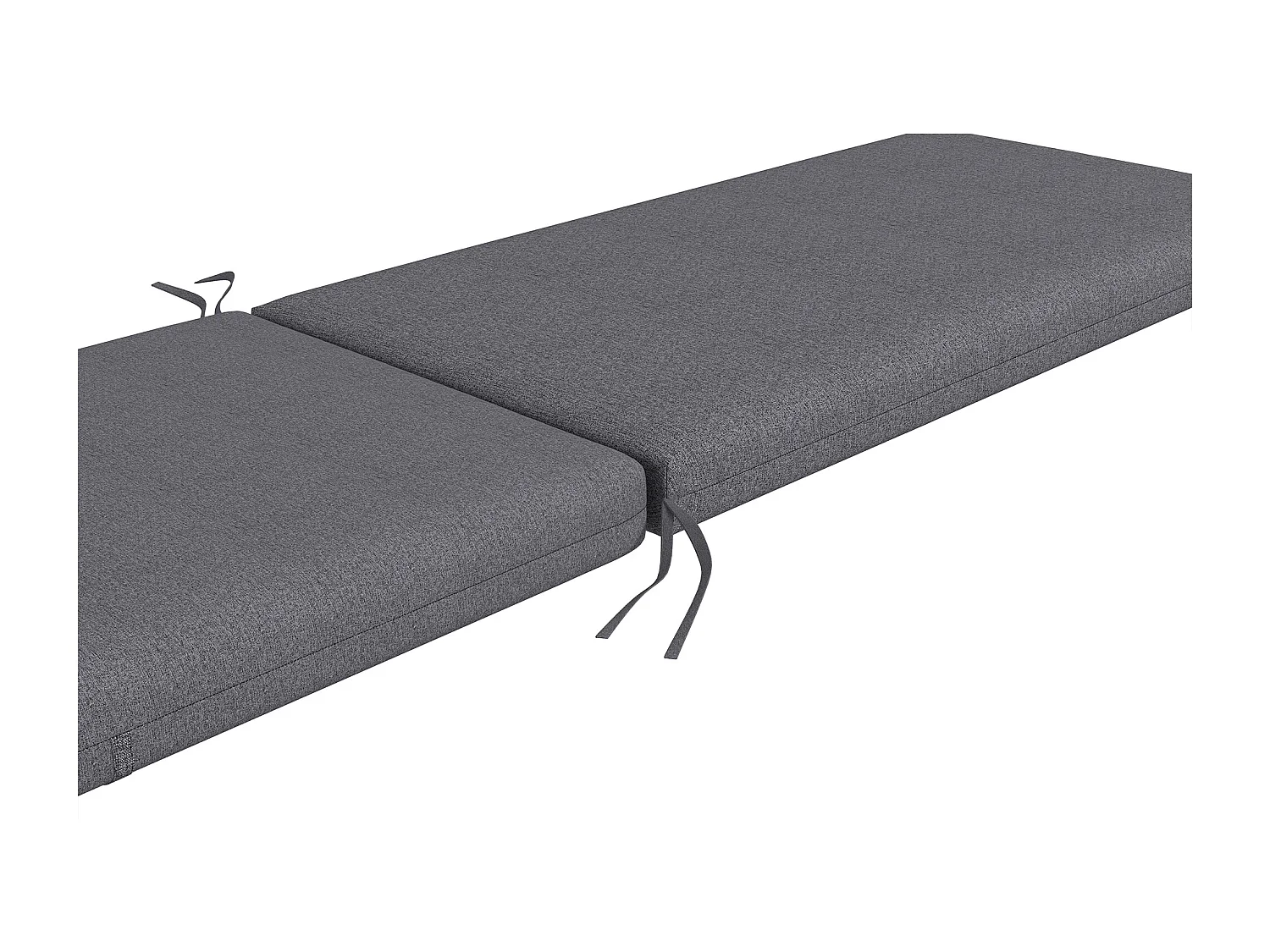 Lot de 2 matelas pour transat bain de soleil - dim. 190,5L x 58,4l x 7H cm - cordons d'attache - gris foncé