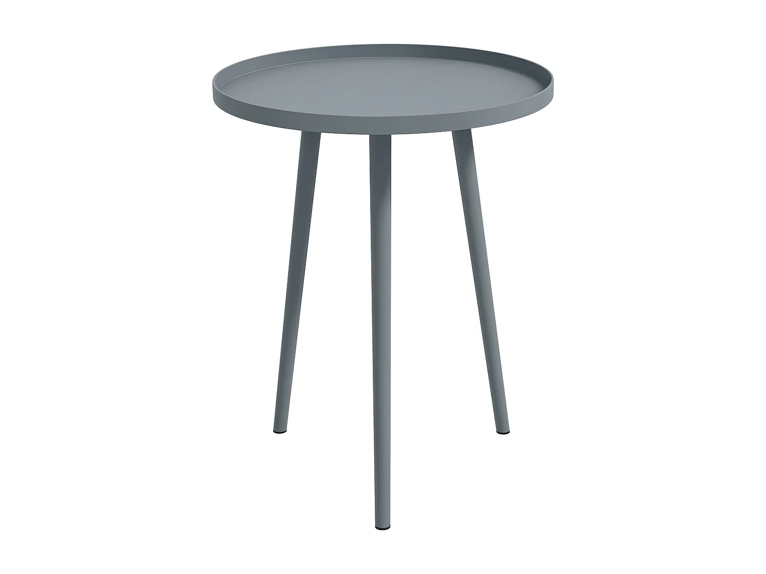 Table basse de jardin d'appoint design scandinave Ø 40 x 50H cm acier époxy gris