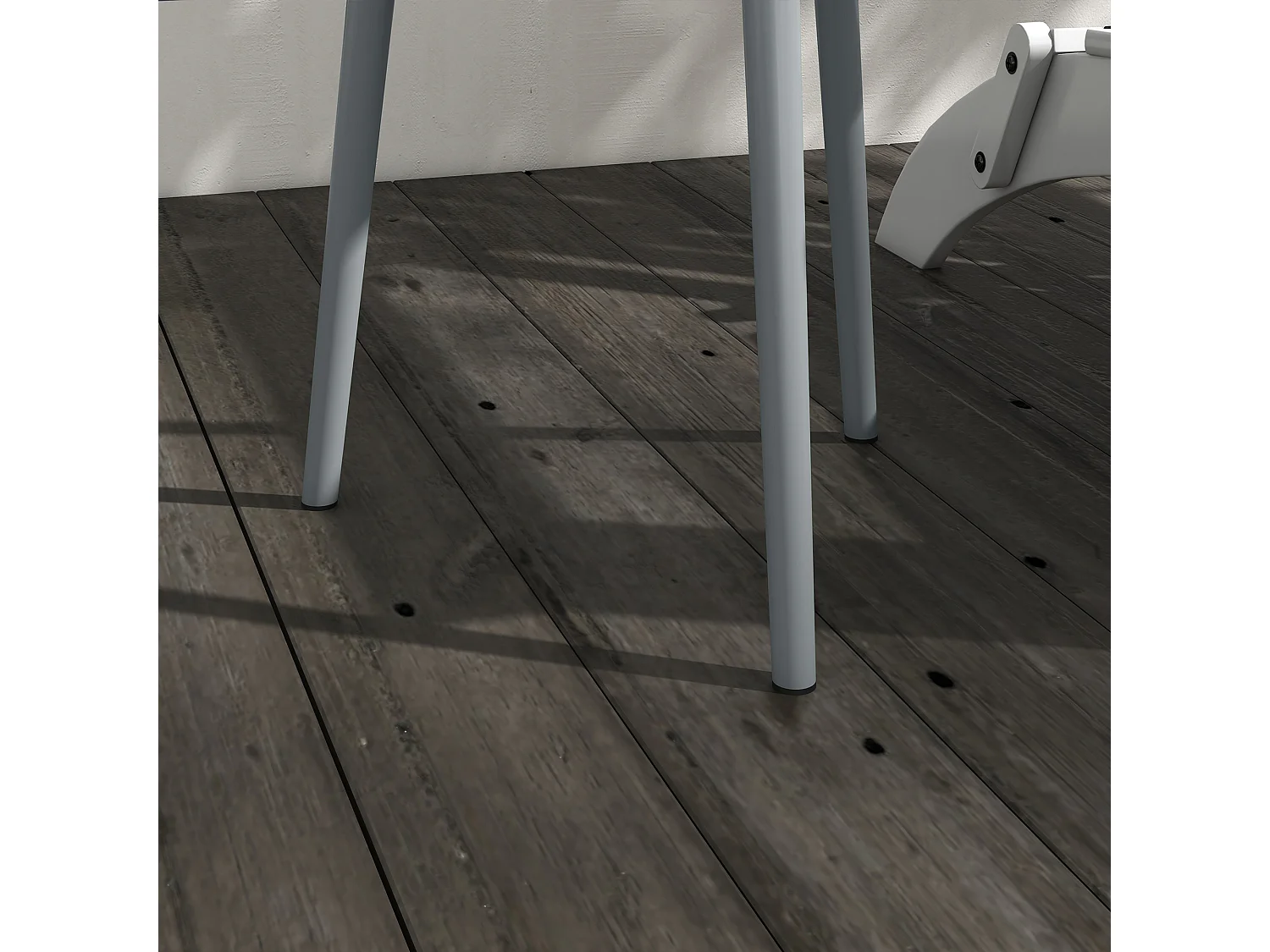 Table basse de jardin d'appoint design scandinave Ø 40 x 50H cm acier époxy gris