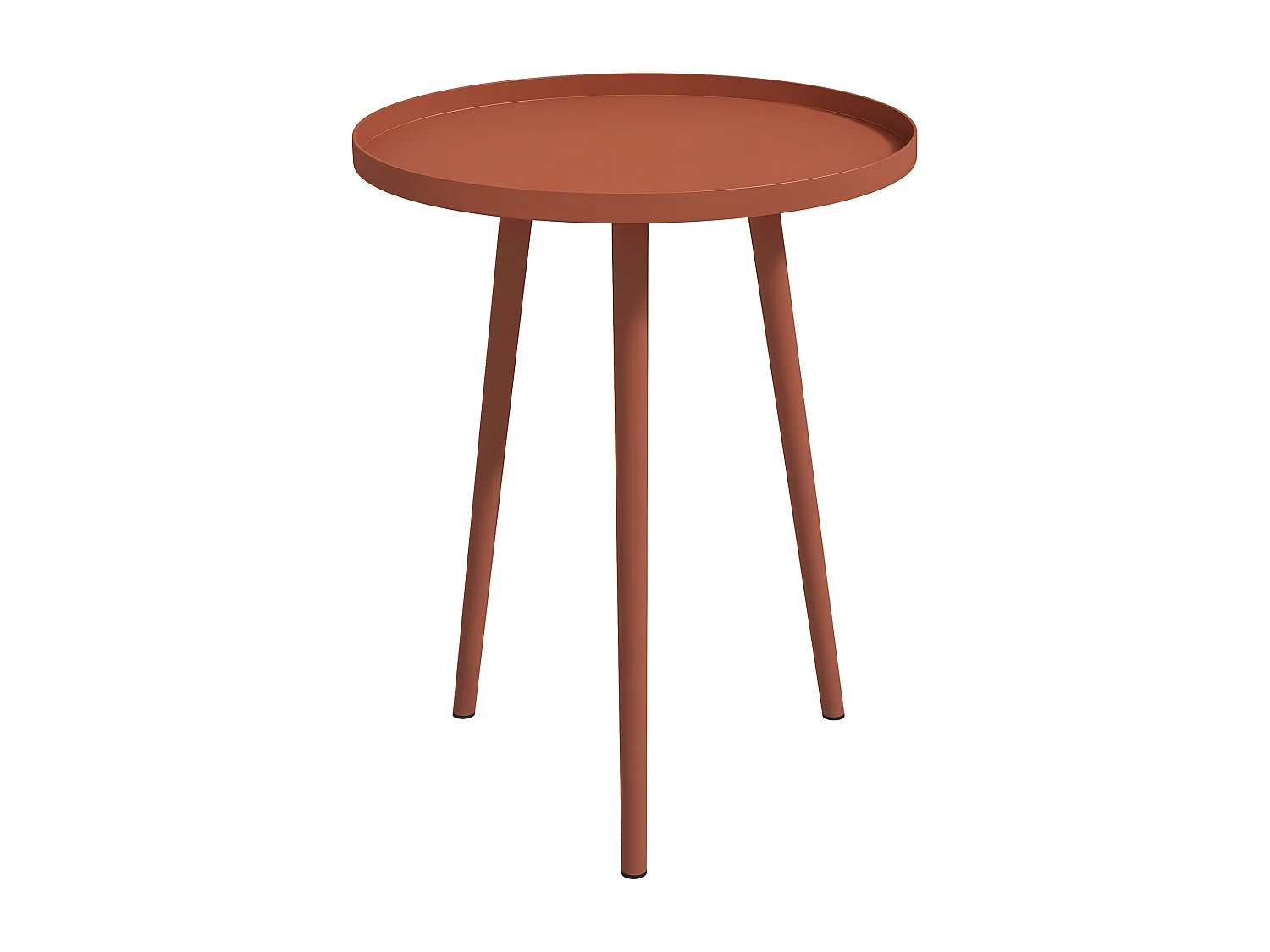 Table basse de jardin d'appoint design scandinave Ø 40 x 50H cm acier époxy rouge