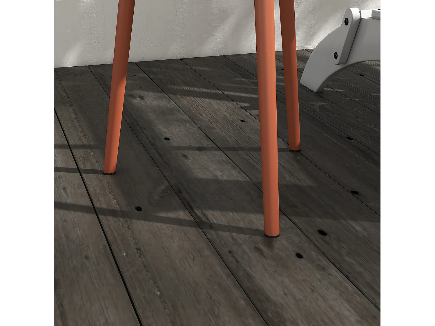 Table basse de jardin d'appoint design scandinave Ø 40 x 50H cm acier époxy rouge