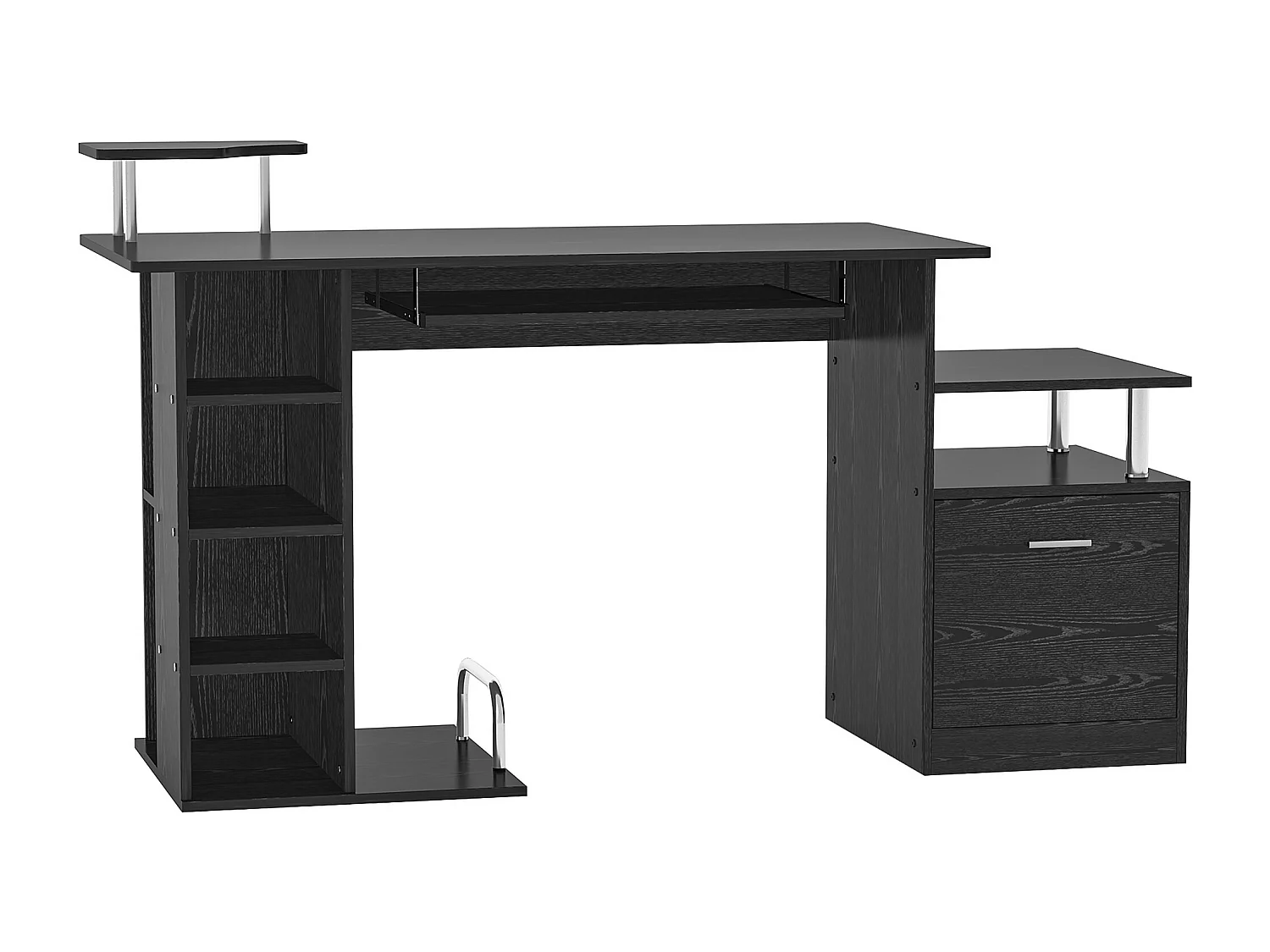 Bureau pour ordinateur table meuble pc informatique en MDF noir