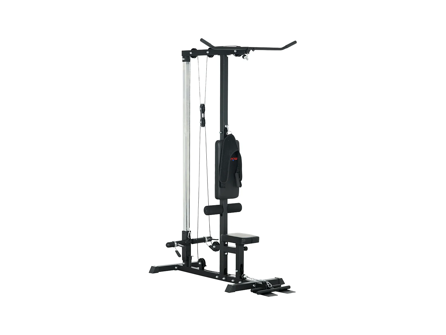 Station de musculation tirage poitrine - lat pulldown machine - bande de résistance, siège réglable - noir