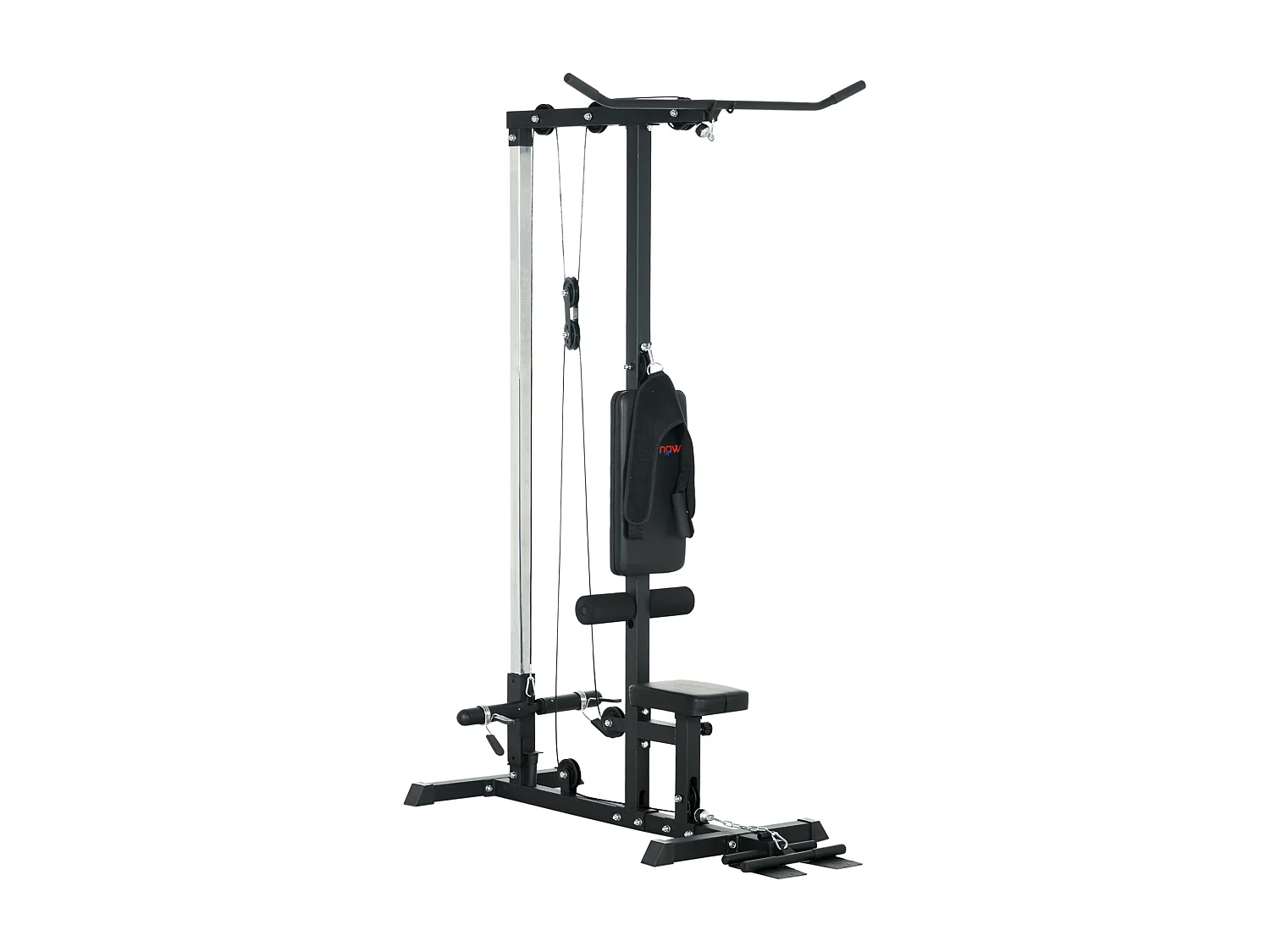 Station de musculation tirage poitrine - lat pulldown machine - bande de résistance, siège réglable - noir
