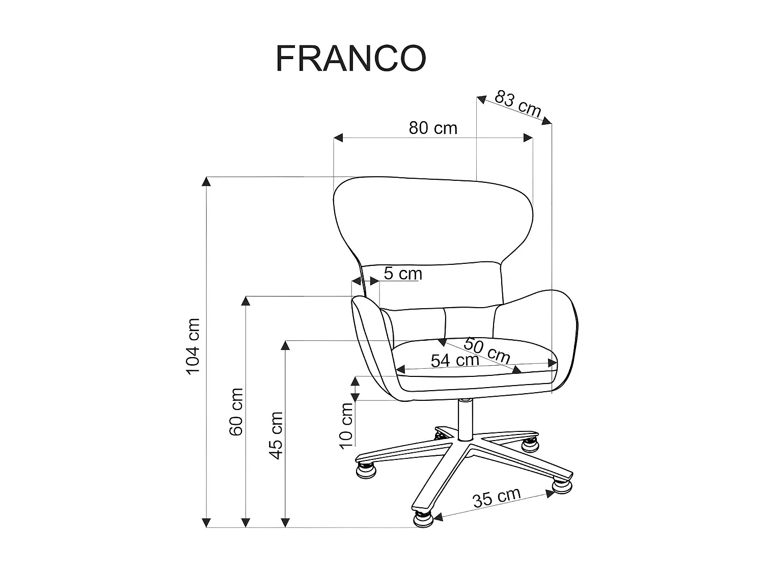 Fotel obrotowy FRANCO szary