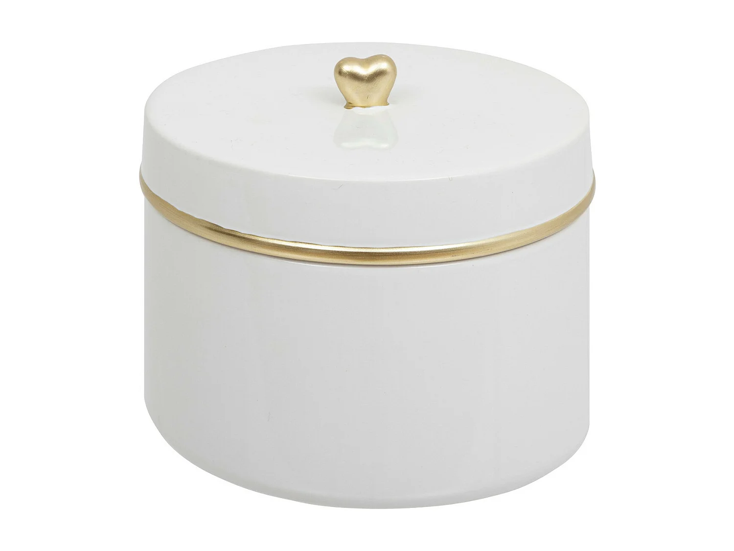 Lot de 2 Boîtes déco en Céramique Blanche D 15 et D 10 cm