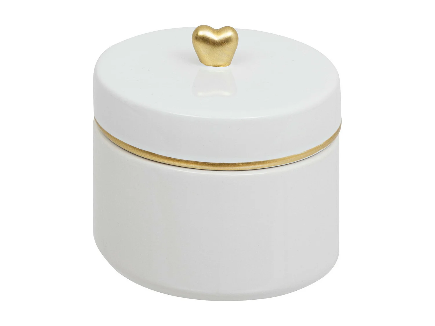 Lot de 2 Boîtes déco en Céramique Blanche D 15 et D 10 cm