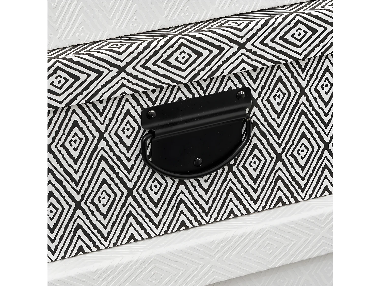 Lot de 4 Boites de rangement Blanc & Noir effet relief