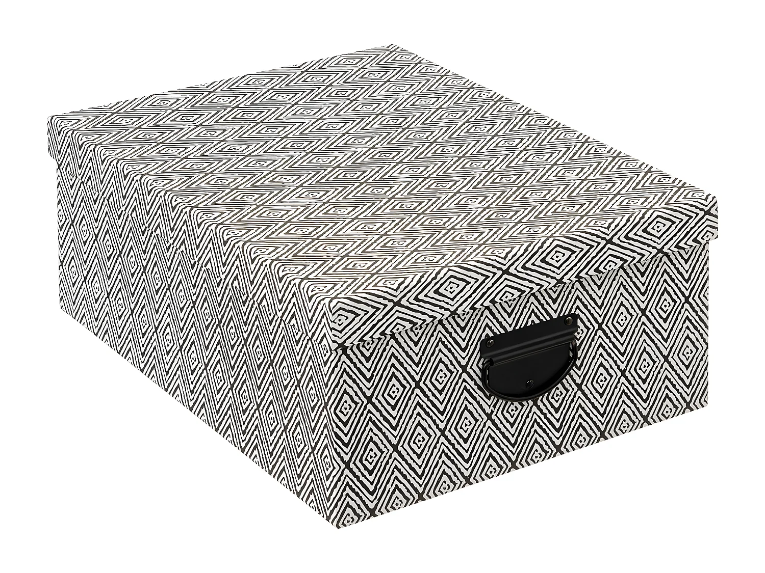 Lot de 4 Boites de rangement Blanc & Noir effet relief