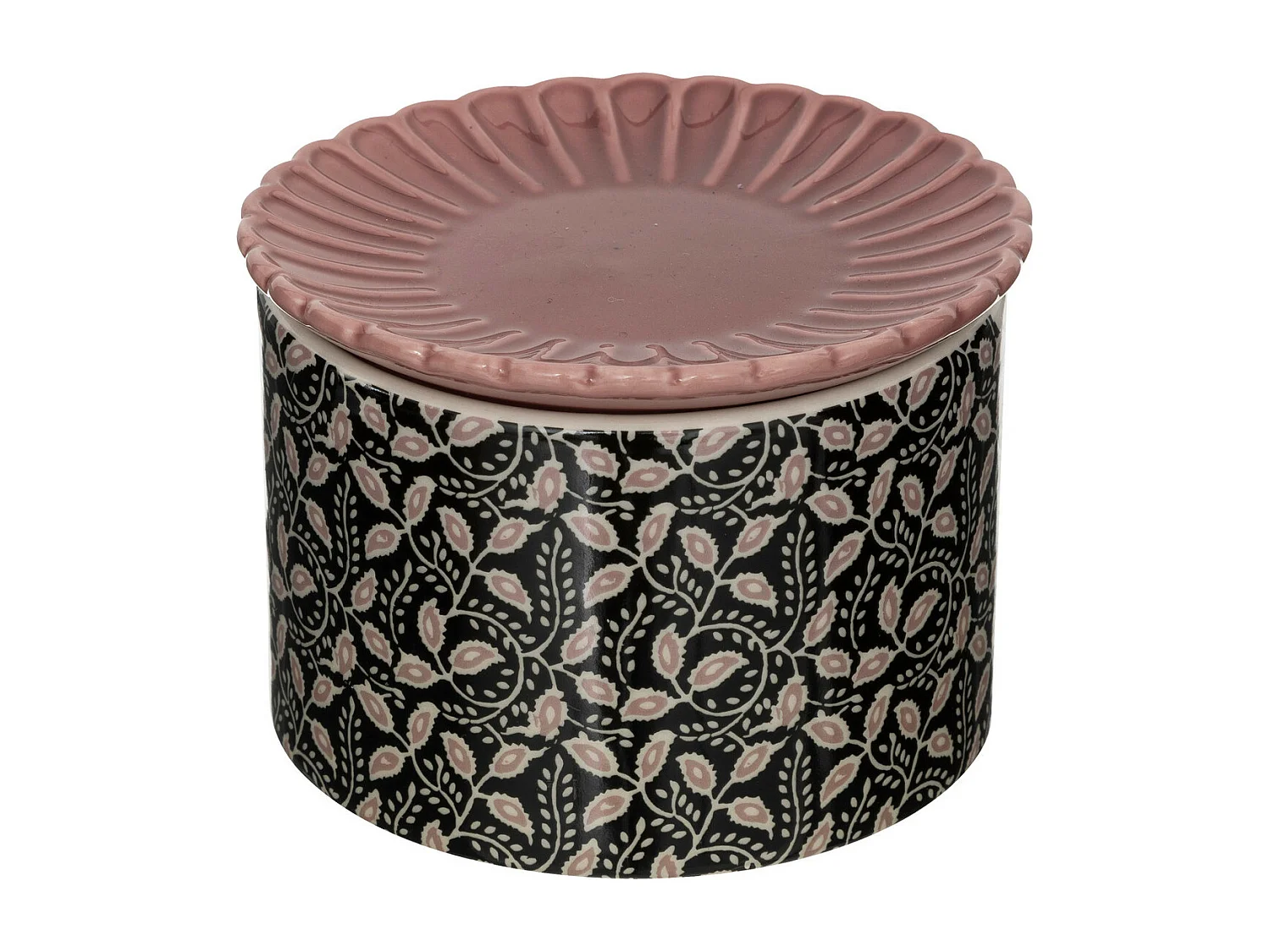 Boite décorative en Céramique motifs bucoliques D 12.5 cm