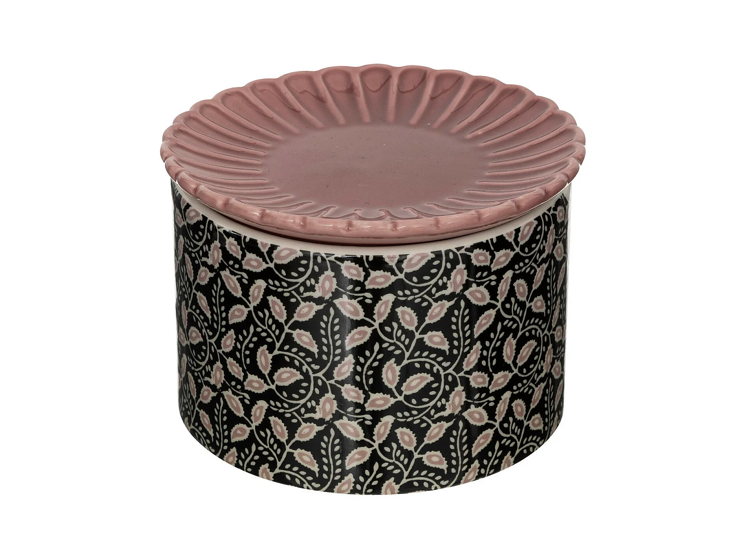 Boite décorative en Céramique motifs bucoliques D 12.5 cm