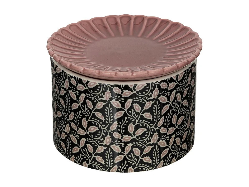 Boite décorative en Céramique motifs bucoliques D 12.5 cm