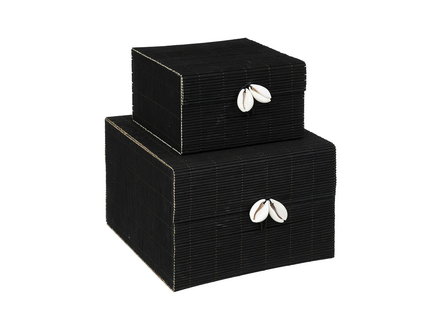 Set de 2 Boîtes de rangement en Bambou