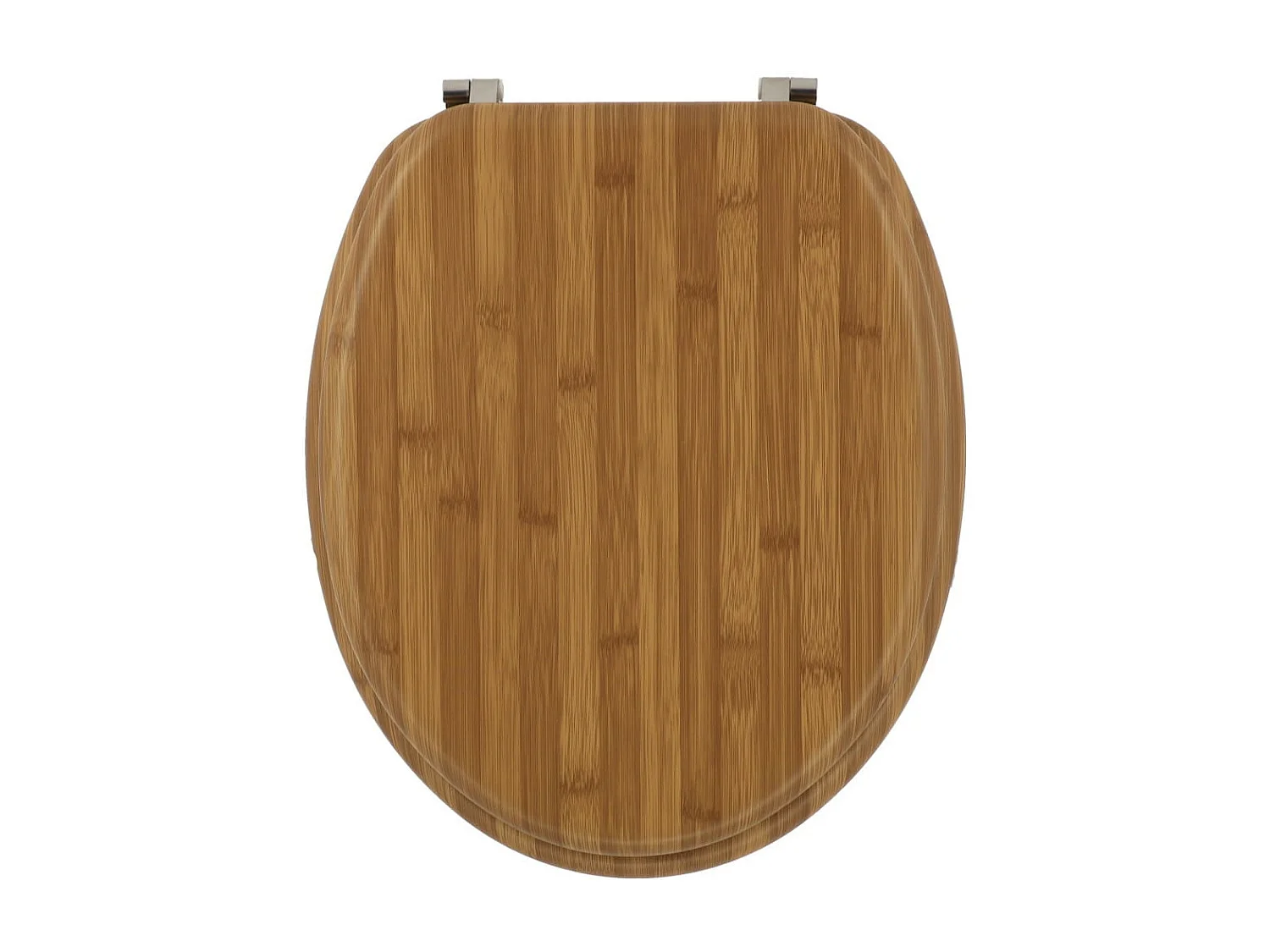 Abattant WC en Bois moulé aspect Bambou avec Kit fixation en Acier Inoxydable