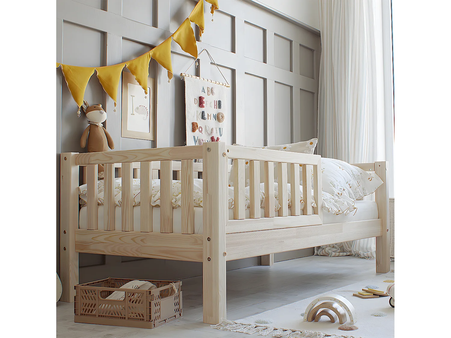 90x190 bed met 19 cm poten Agnès Bois