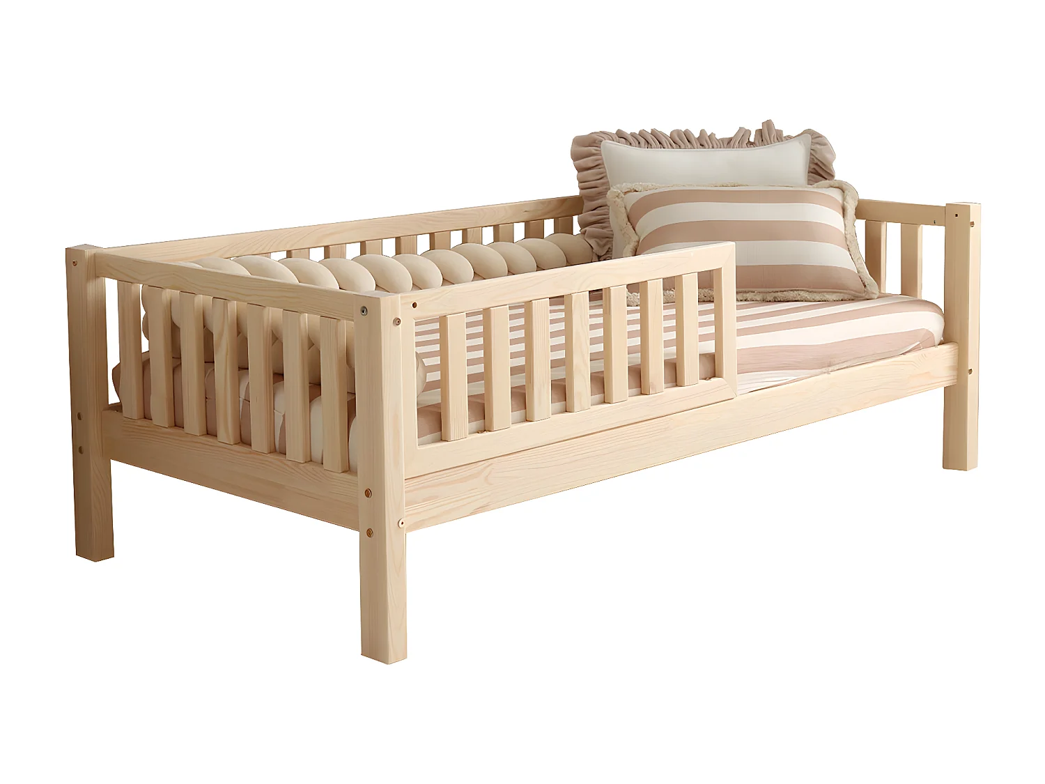 Cama 90x190 com pés de 19 cm Agnès Bois