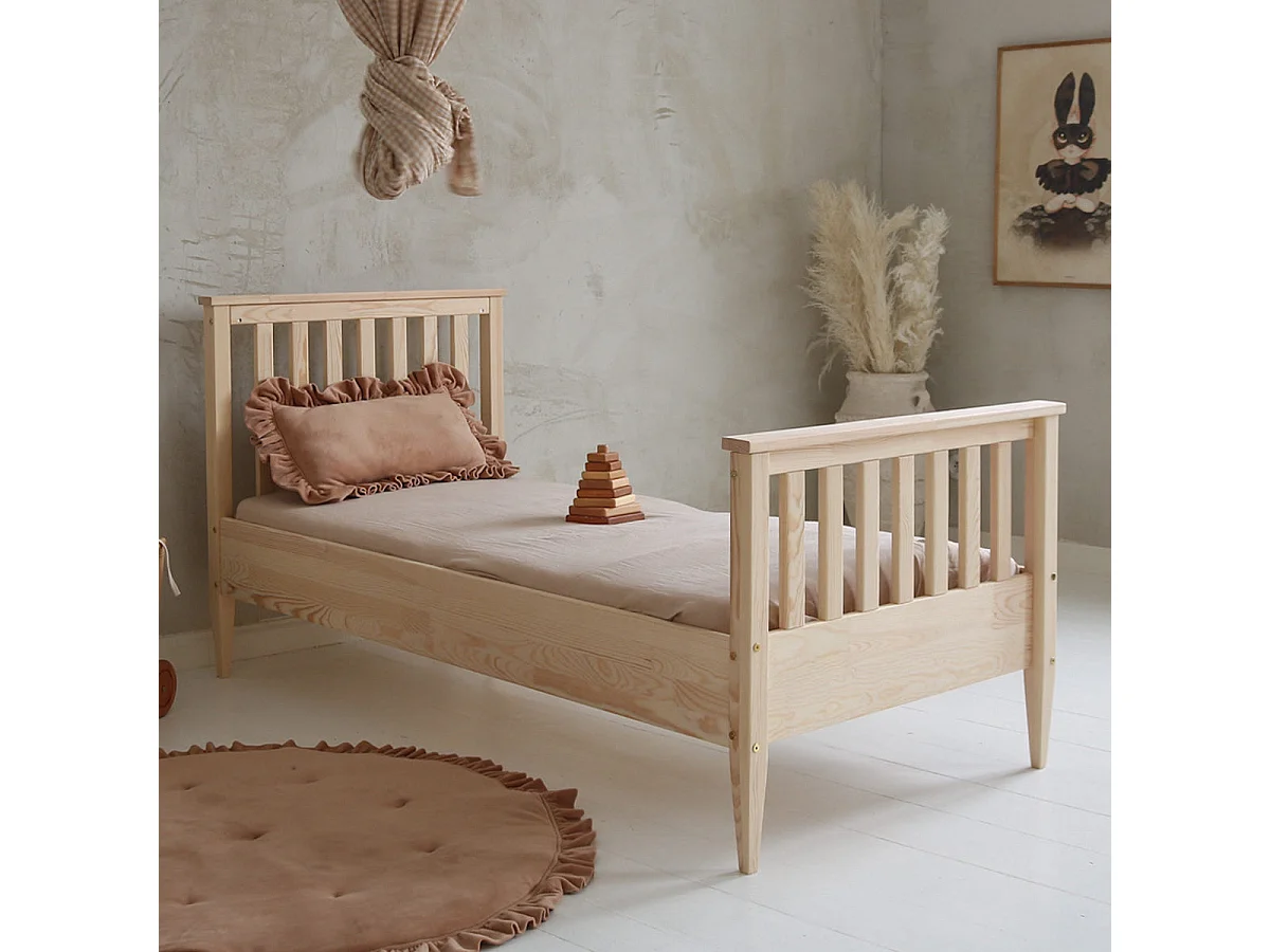 Säng 90x190 resår ingår ben 19 cm Joséphine Bois