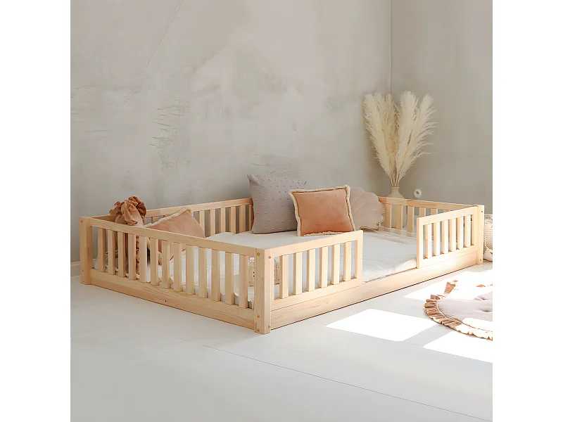 Bed 140x190 met spijlen en lattenbodem inclusief 1 cm poten Agnès Bois