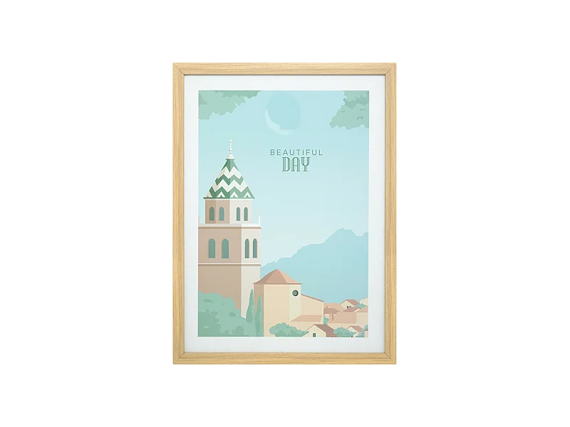 Affiche encadrée & sous-verre Beautiful Day 30 x 40 cm
