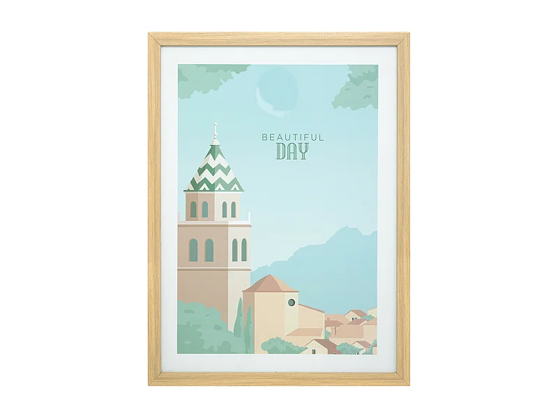 Affiche encadrée & sous-verre Beautiful Day 30 x 40 cm