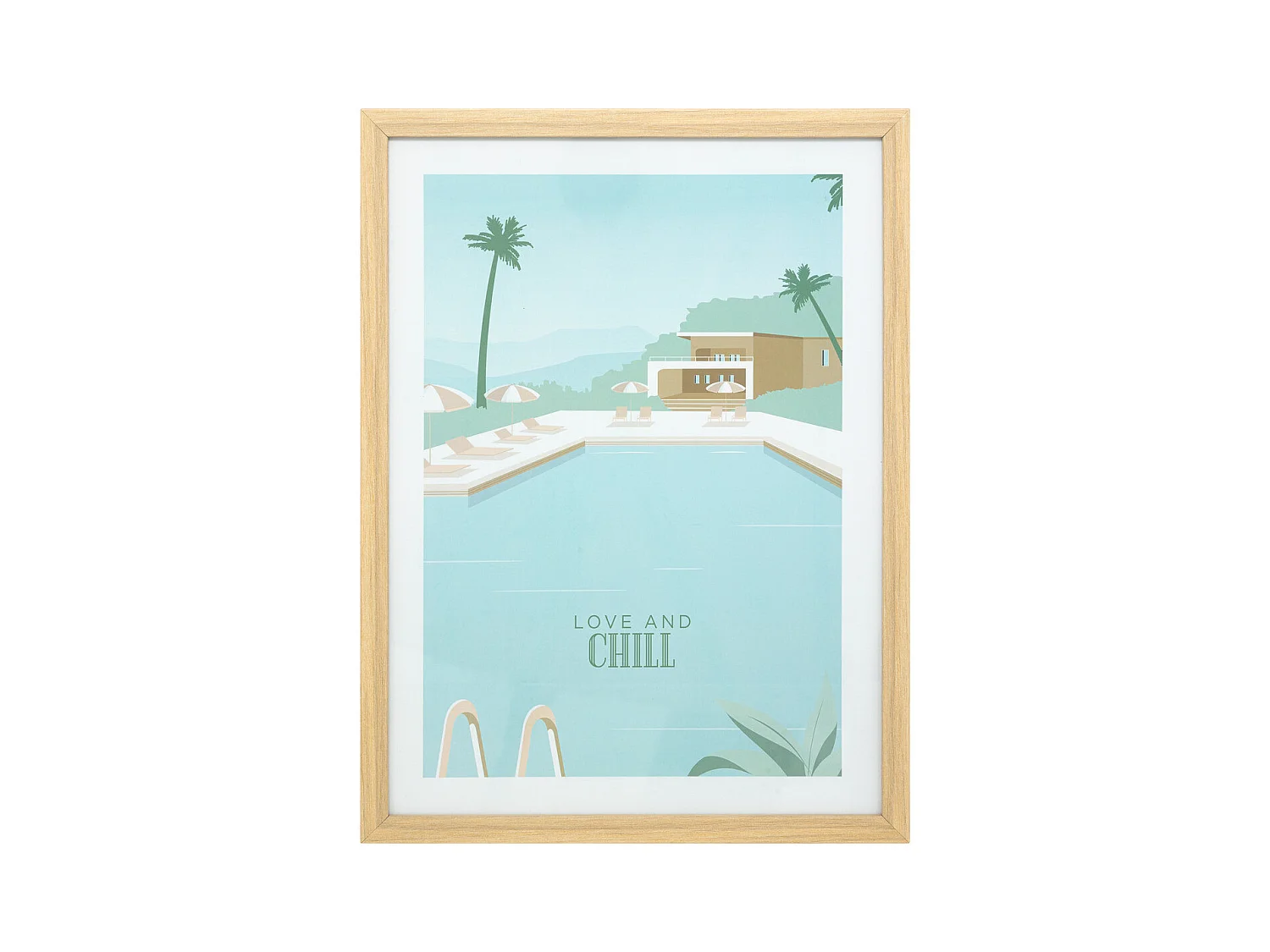 Affiche encadrée & sous-verre Love and Chill 30 x 40 cm