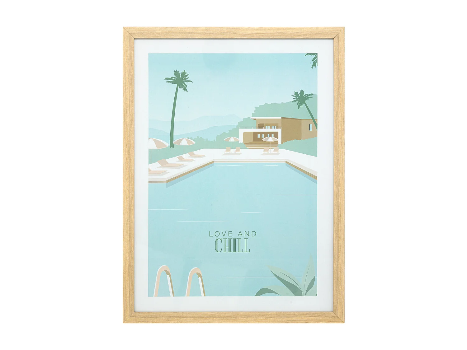 Affiche encadrée & sous-verre Love and Chill 30 x 40 cm