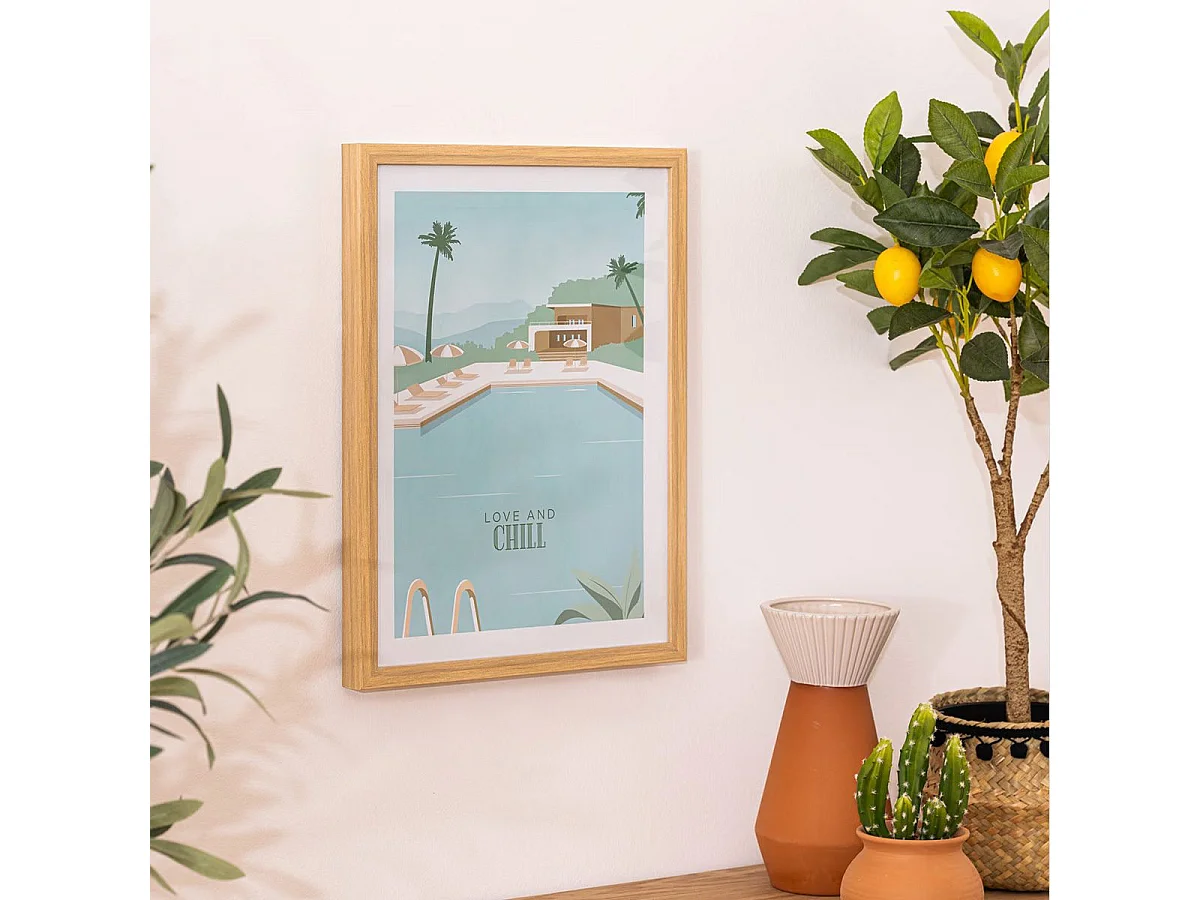 Affiche encadrée & sous-verre Love and Chill 30 x 40 cm