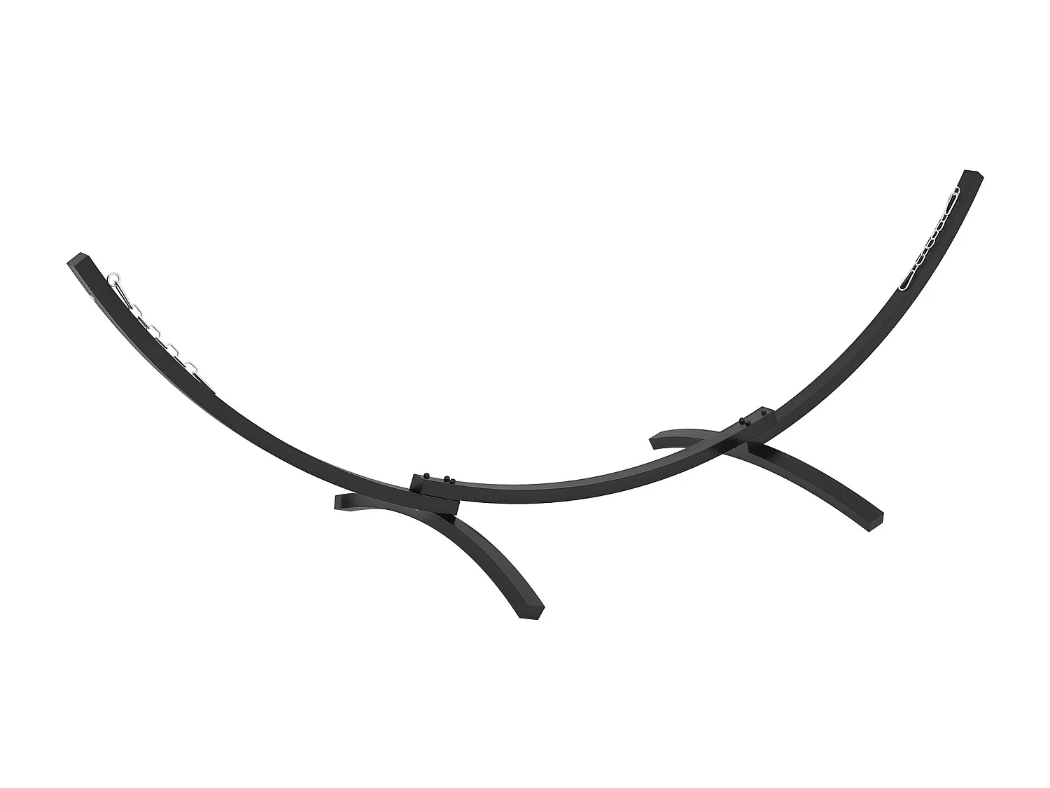 Support pied de hamac structure robuste - L. 360 cm pour hamacs L. 270-330 cm - métal époxy gris