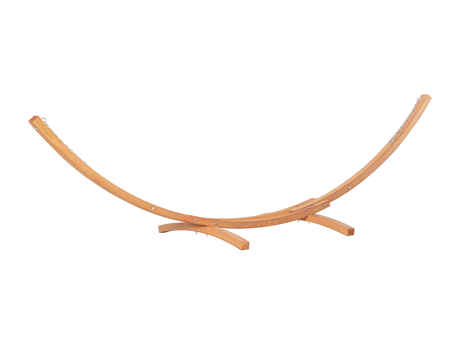 Hamac de jardin avec support en bois hamac sur pied 1 personne dim. 3,92L x 1,2l x 1,1H m toile coton blanc