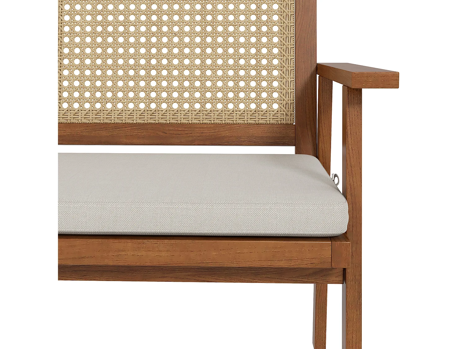 Ensemble salon de jardin 4 places 4 pièces style colonial bois aspect rotin