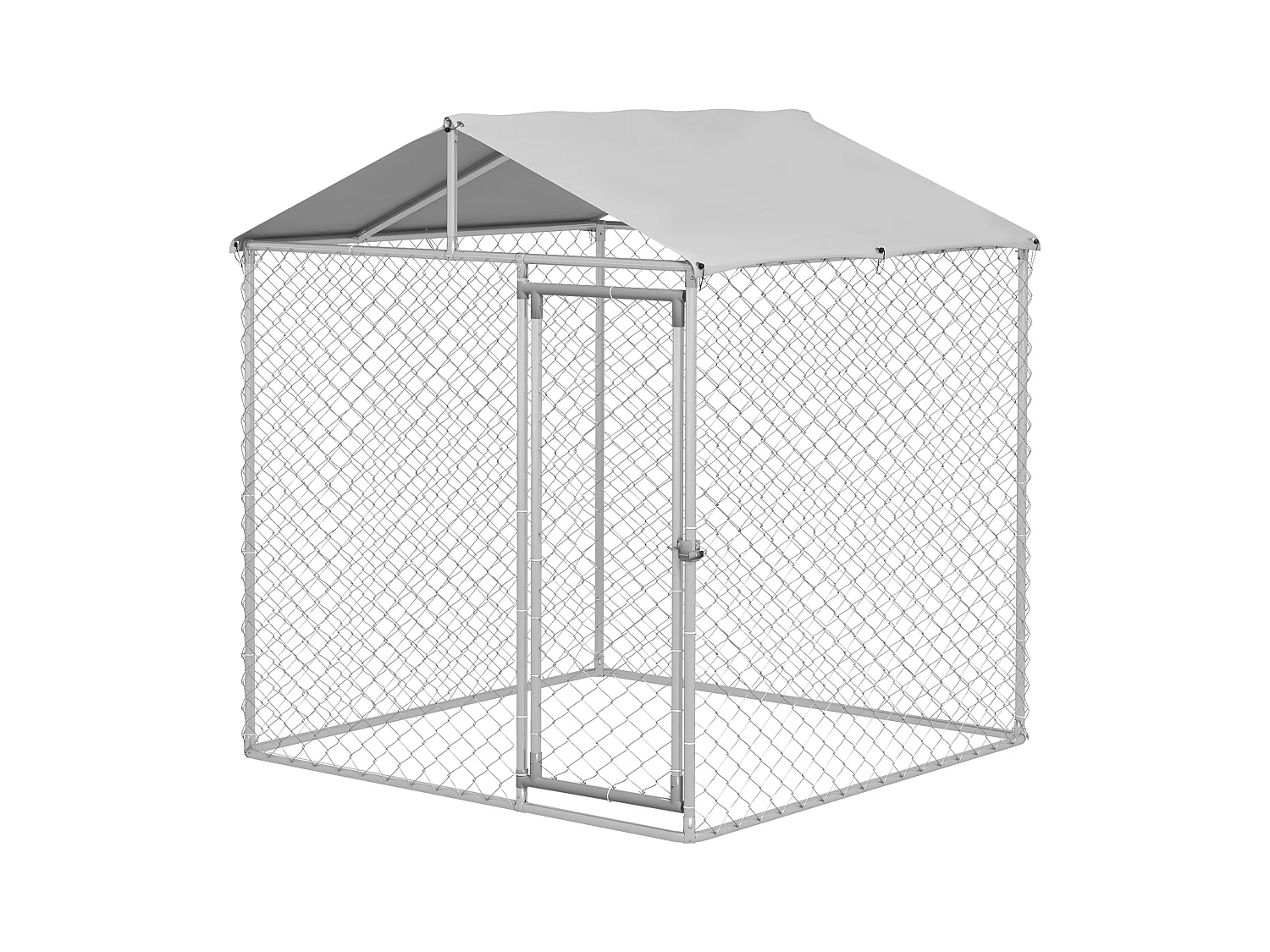 Enclos poulailler chenil 4 m² - parc grillagé dim. 2L x 2l x 2,37H m - poulailler chenil entièrement couvert - acier galvanisé