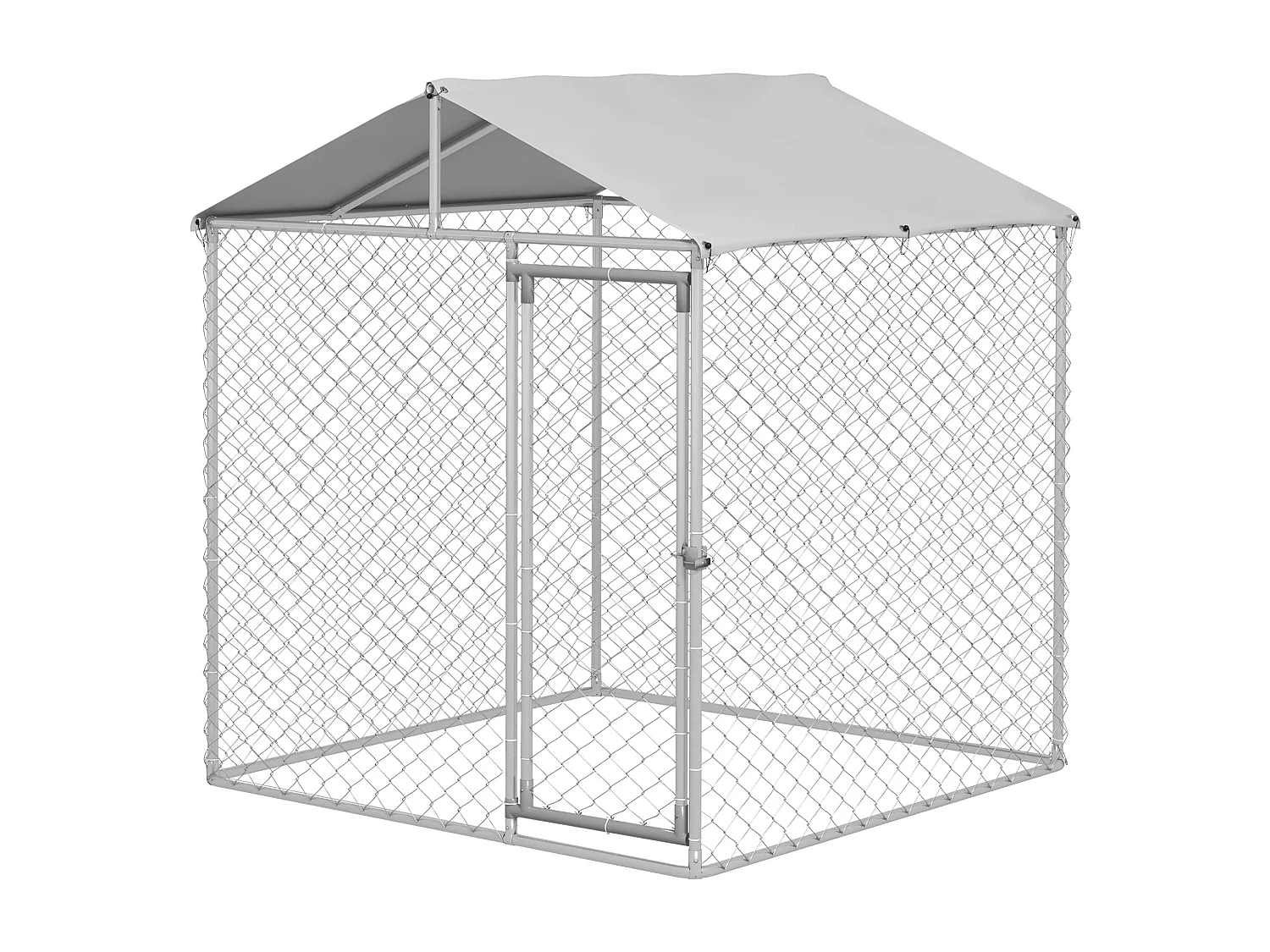 Enclos poulailler chenil 4 m² - parc grillagé dim. 2L x 2l x 2,37H m - poulailler chenil entièrement couvert - acier galvanisé