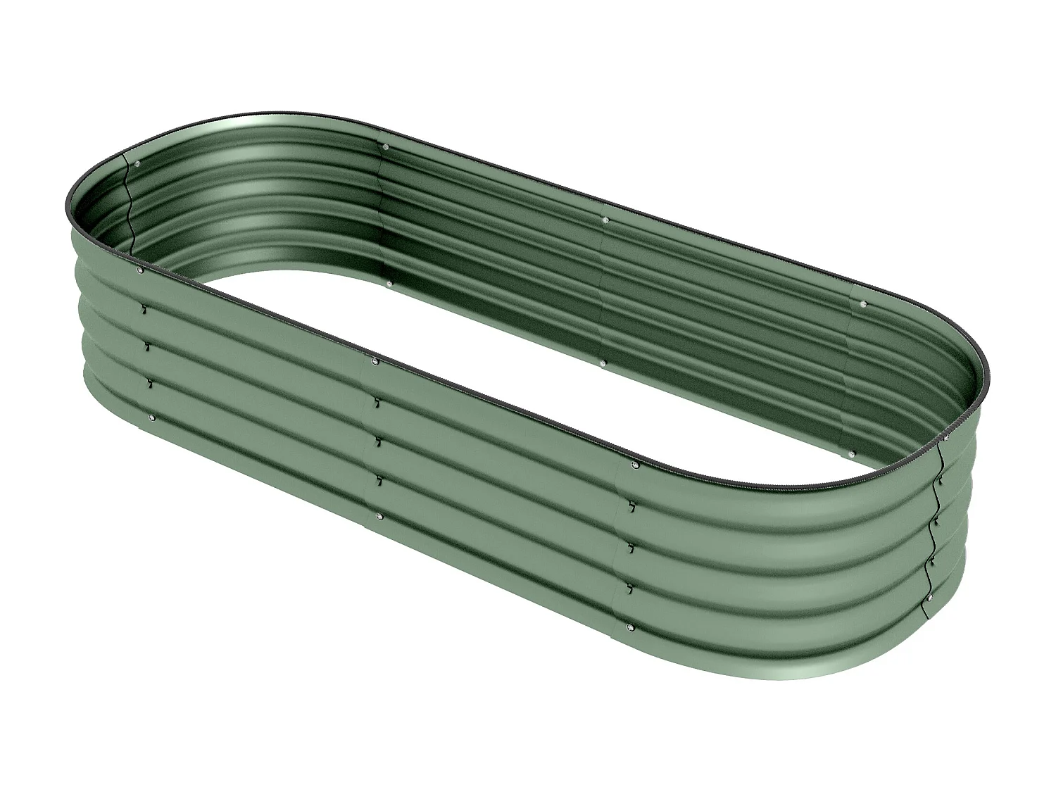 Carré potager de jardin dim. 150L x 62l x 30H cm modulable tôle d'acier ondulée vert