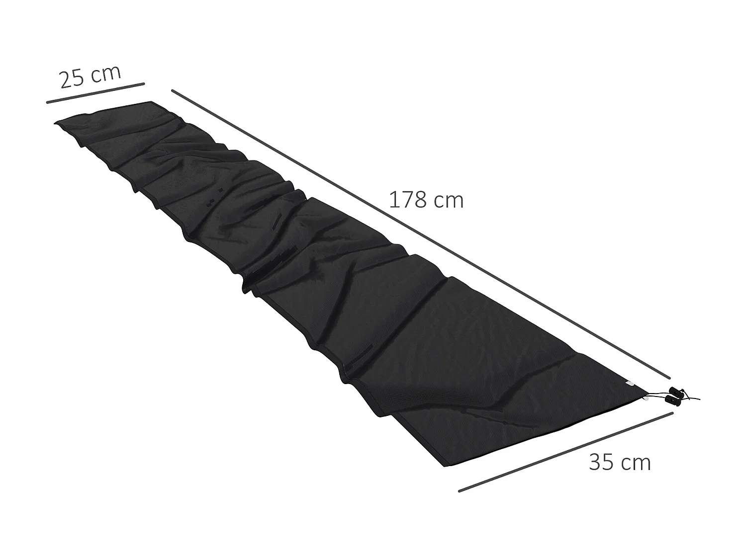 Housse de protection imperméable pour parasol droit avec fermeture éclair et cordon de serrage noir