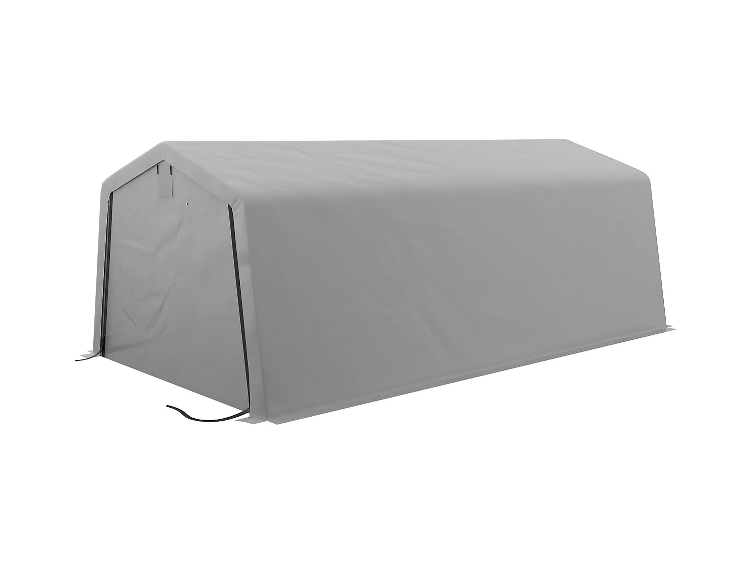 Tente garage carport dim 6L x 3,3l x 2,4H m acier galvanisé robuste PE haute densité 150 g/m² imperméable anti-UV gris