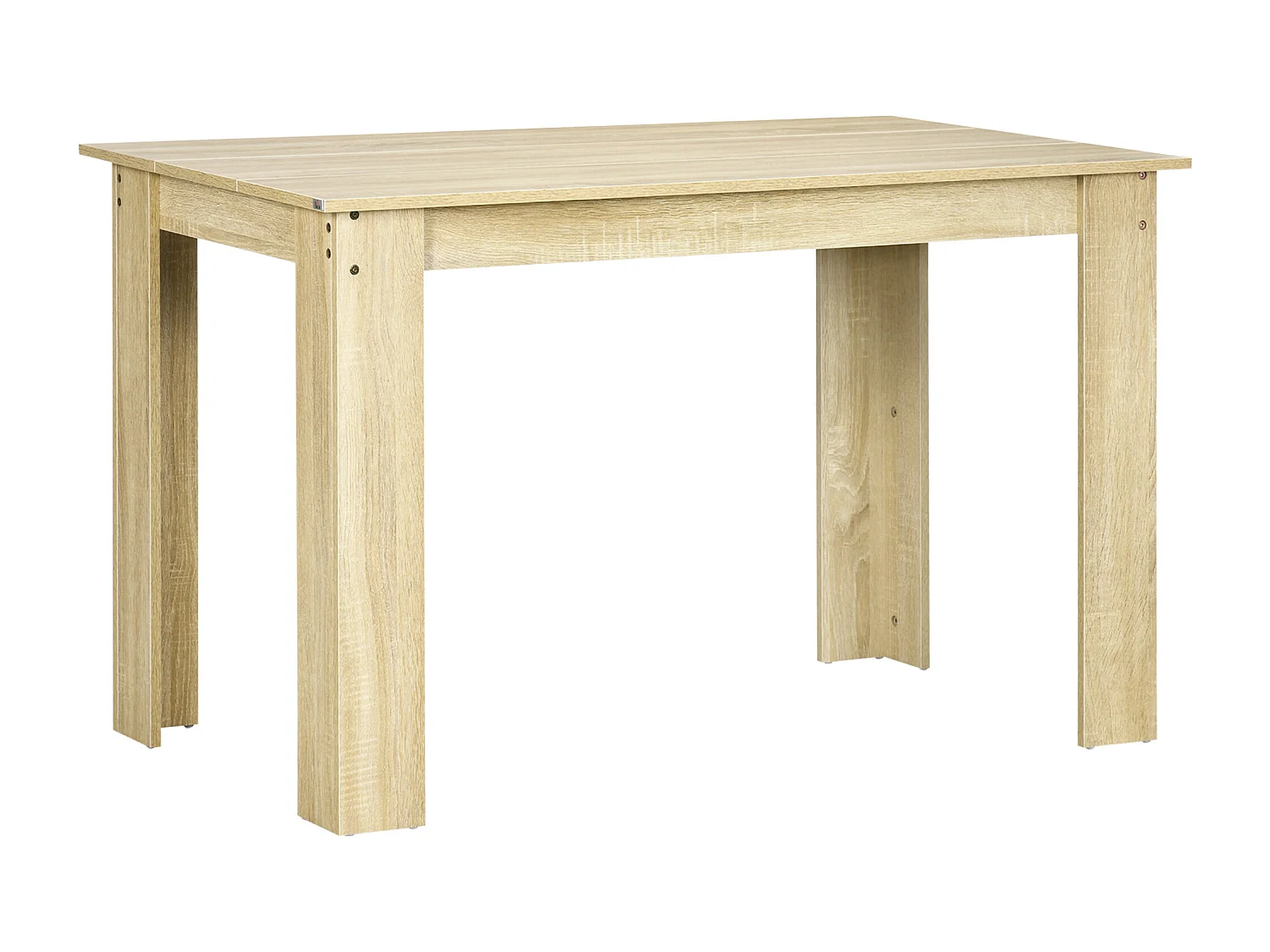 Table à manger grand plateau 4-6 personnes - dim. 120L x 69l x 75H cm - panneaux aspect chêne clair