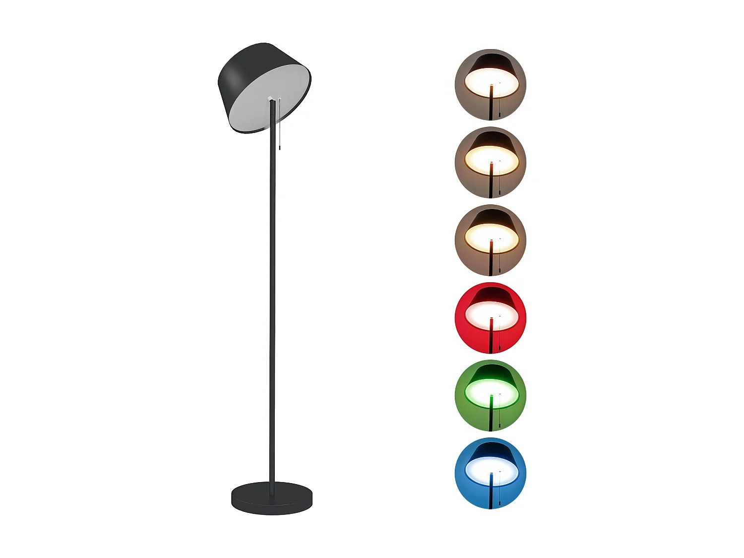 Lampadaire extérieur solaire LED sans fil rechargeable USB réglable alu ABS noir