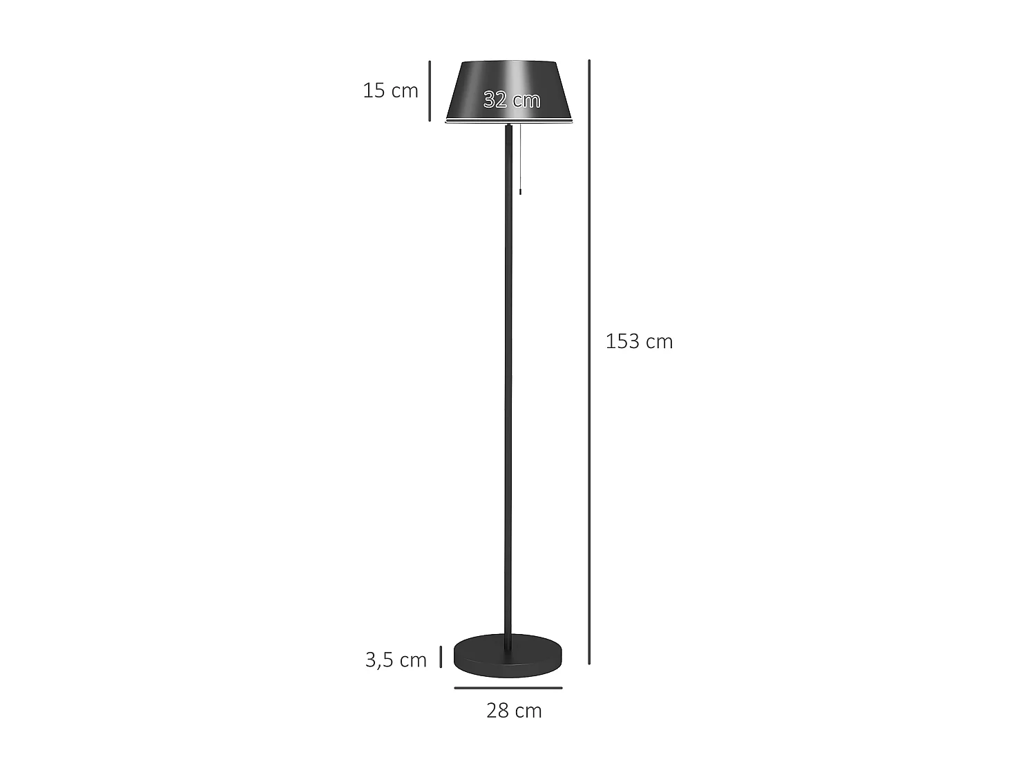 Lampadaire extérieur solaire LED sans fil rechargeable USB réglable alu ABS noir