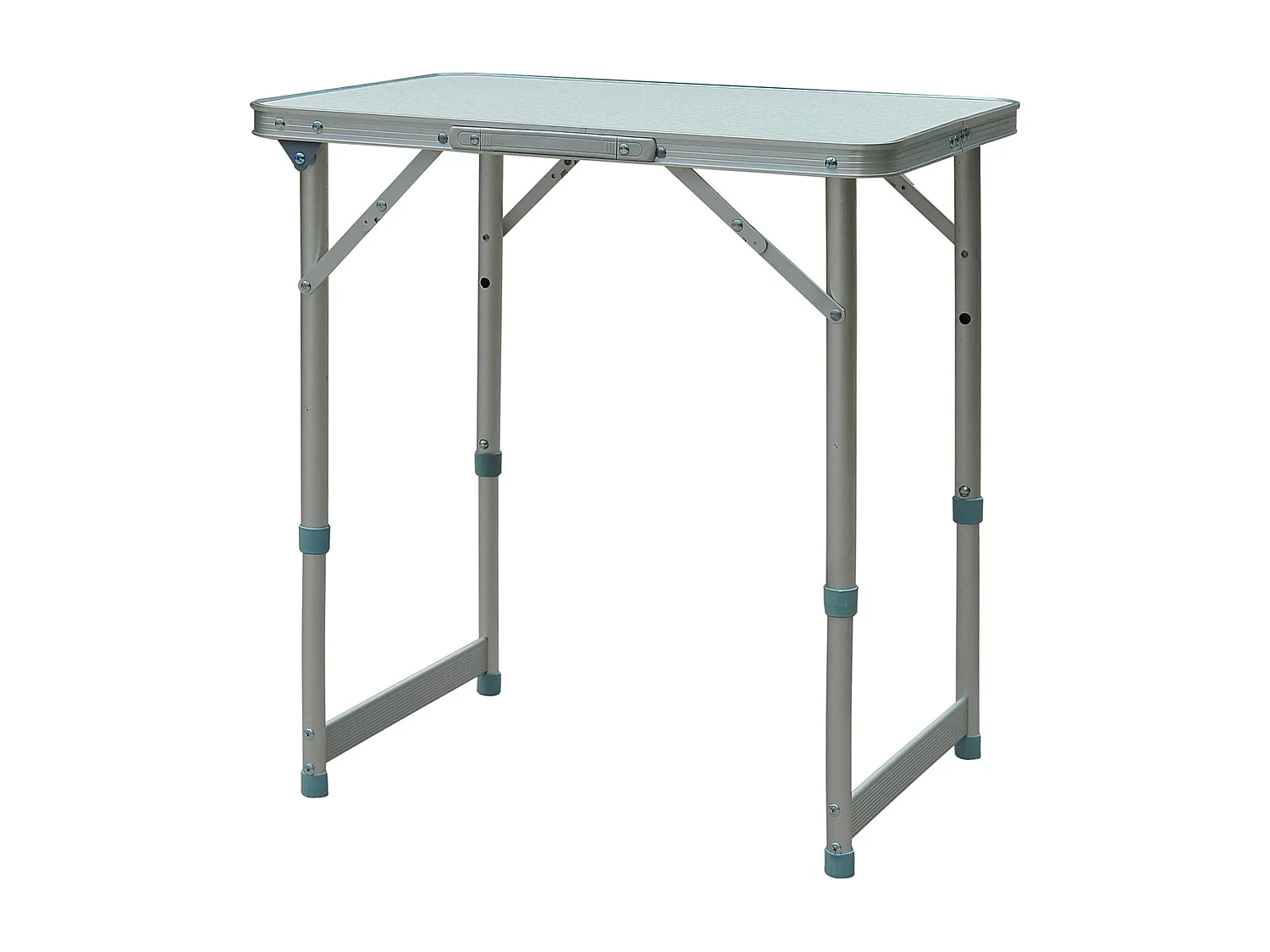 Table pliante table de camping table de jardin hauteur réglable aluminium MDF blanc