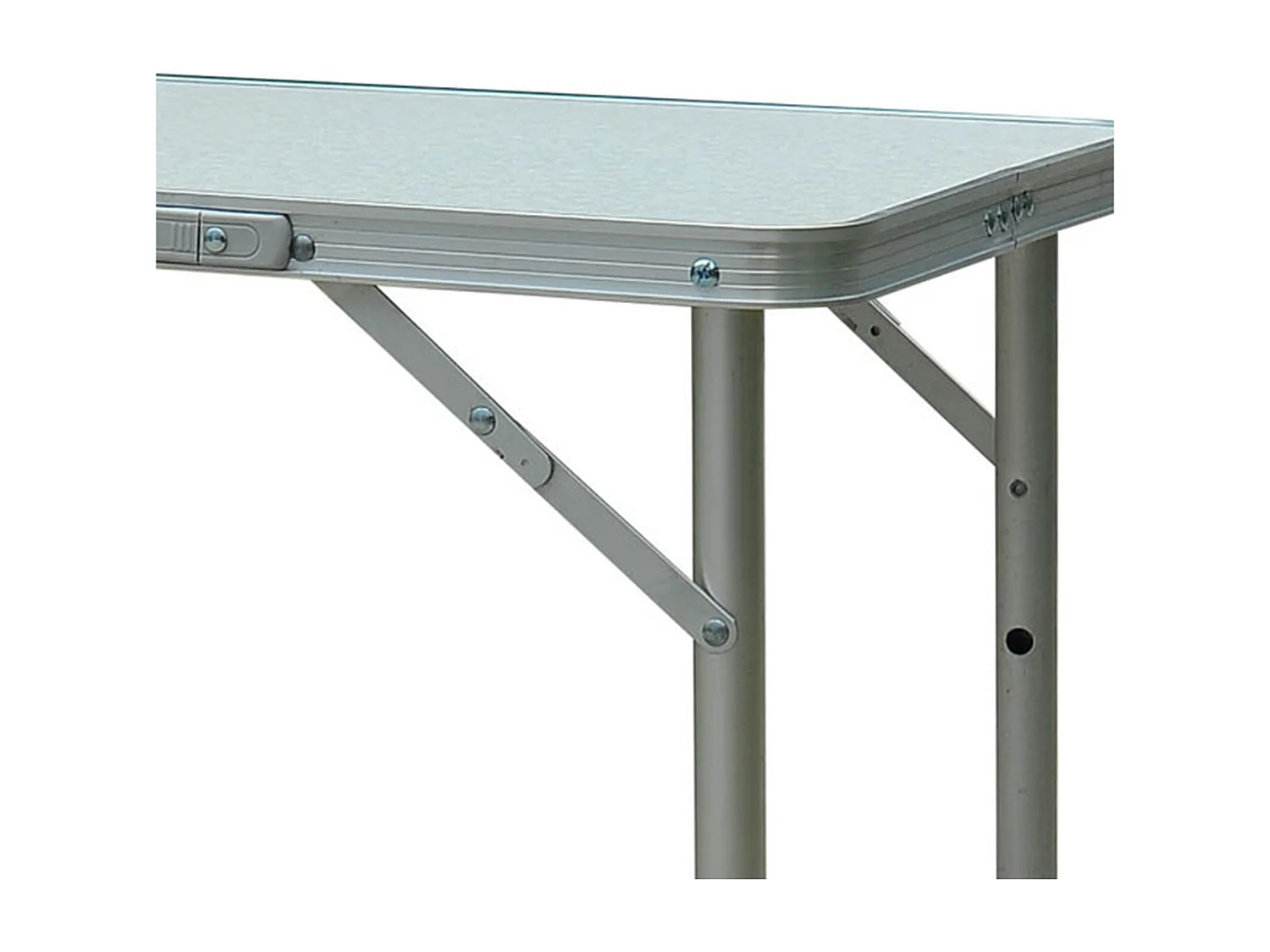 Table pliante table de camping table de jardin hauteur réglable aluminium MDF blanc