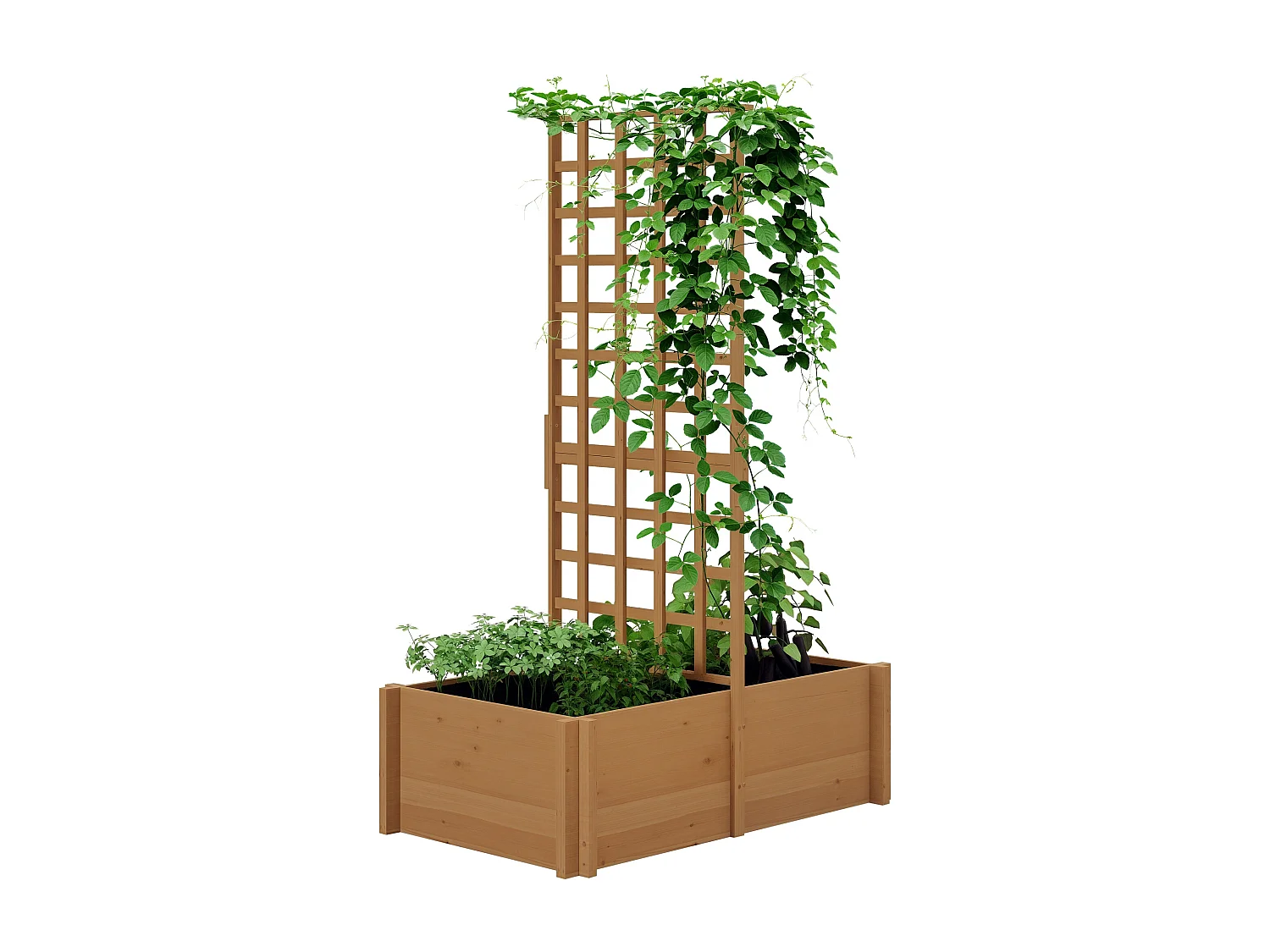 Jardinière avec treillis - dim. 100L x 60l x 150H cm - bois sapin pré-huilé