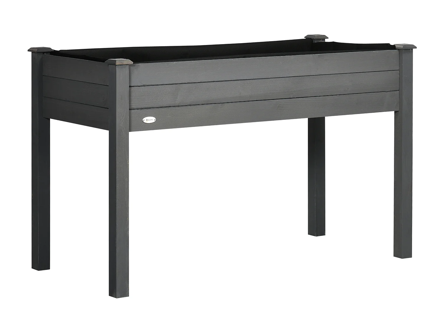 Jardinière sur pieds potager dim. 122L x 56l x 76H cm inserts d'irrigation + feutre de drainage inclus bois sapin gris