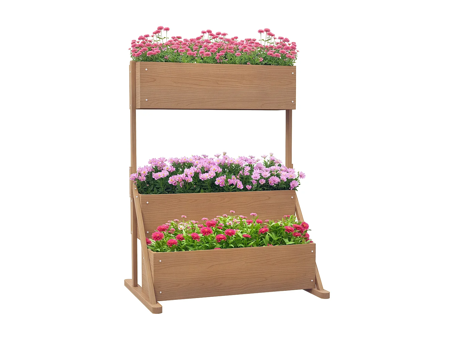Jardinière carré potager 3 niveaux - inserts d'irrigation, feutre drainage inclus - bois sapin pré-huilé