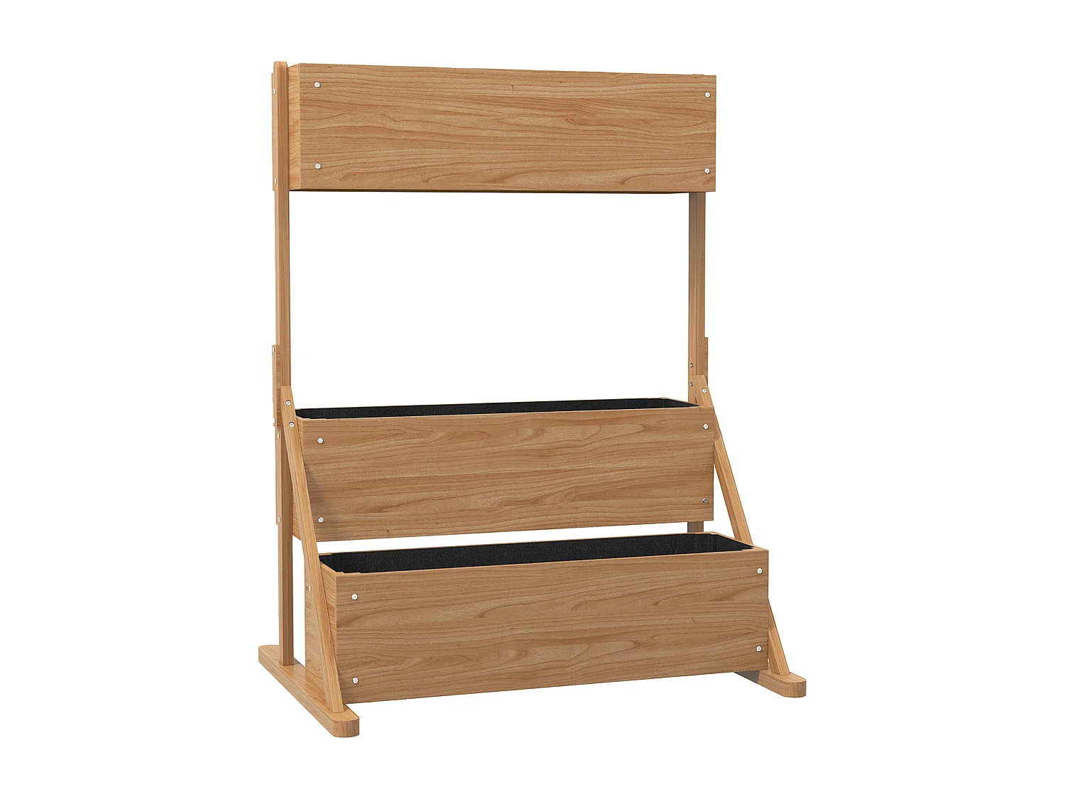 Jardinière carré potager 3 niveaux - inserts d'irrigation, feutre drainage inclus - bois sapin pré-huilé